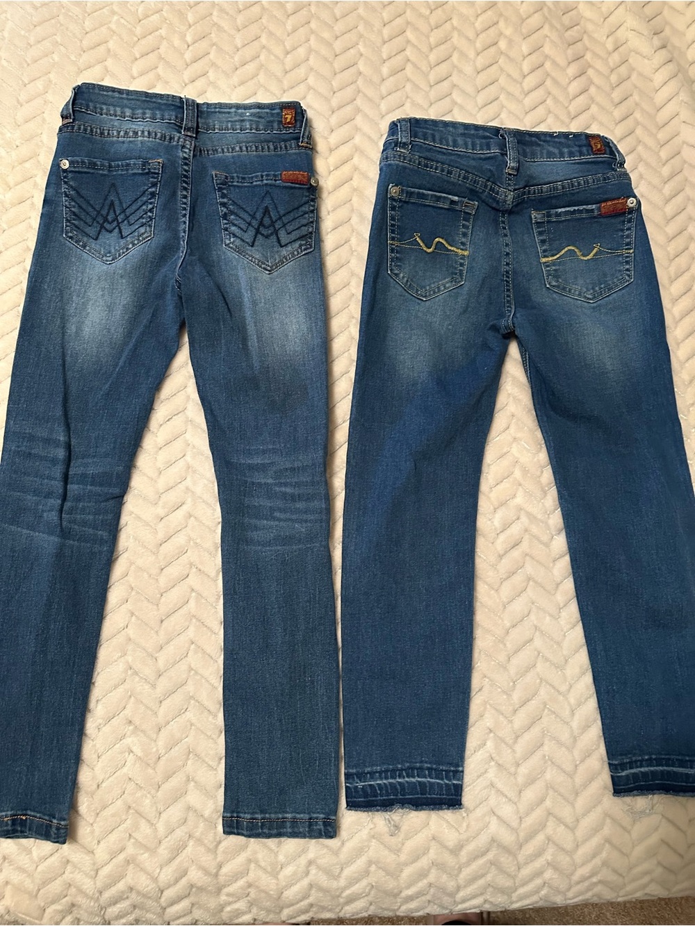 7 For All Mankind Girl’s Size 7 Blue Skinny Jeans - 2 Pair